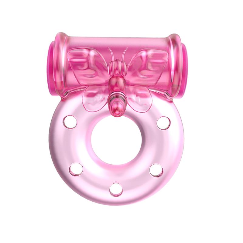 Baile Anillo Vibrador con Preservativo Color Rosa