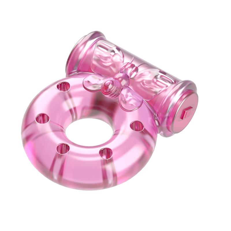 Baile Anillo Vibrador con Preservativo Color Rosa