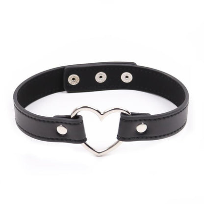 Collar con Aro en Forma de Corazon Ajustable 415 cm Negro