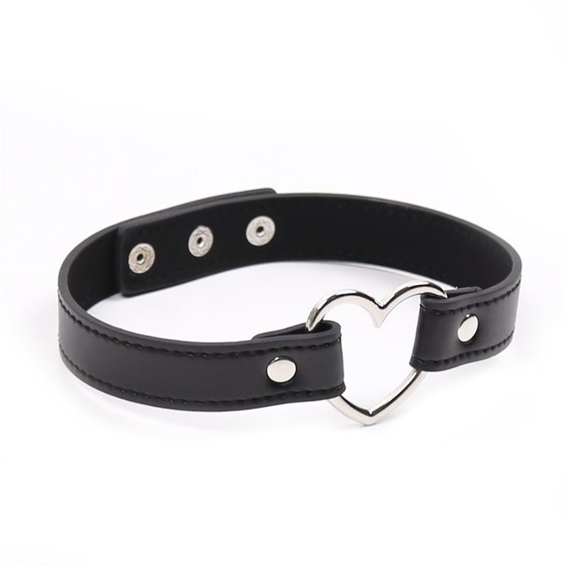 Collar con Aro en Forma de Corazon Ajustable 415 cm Negro