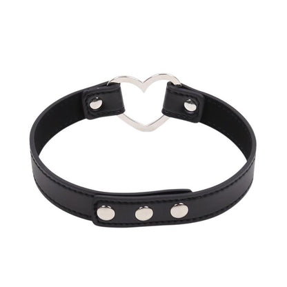 Collar con Aro en Forma de Corazon Ajustable 415 cm Negro