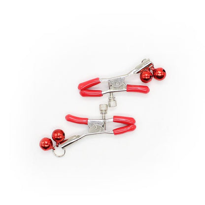 Pinzas para Pezones con Cascabeles Metal Rojo