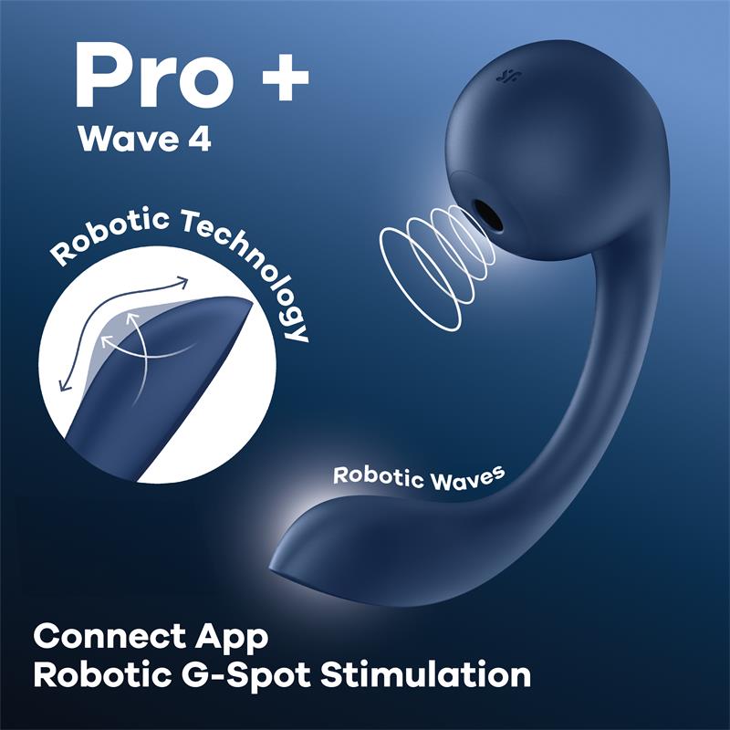 Pro Wave 4 Succionador con Satisfyer Connect App Dark Blue