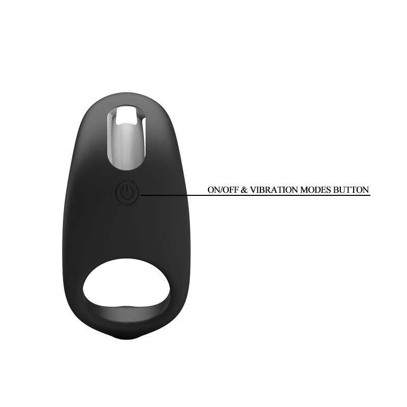 Anillo Vibrador Gemma USB Silicona Negro