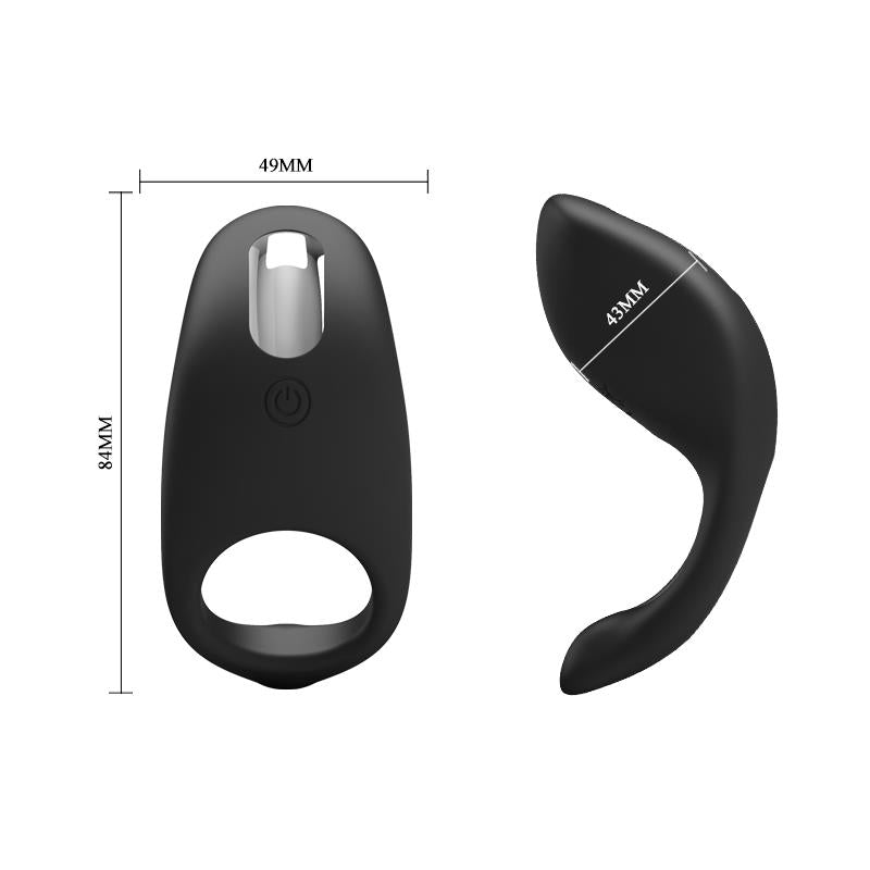 Anillo Vibrador Gemma USB Silicona Negro