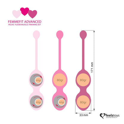 Femmefit Set 3 Bolas Ejercicios Avanzados de Suelo Pelvico