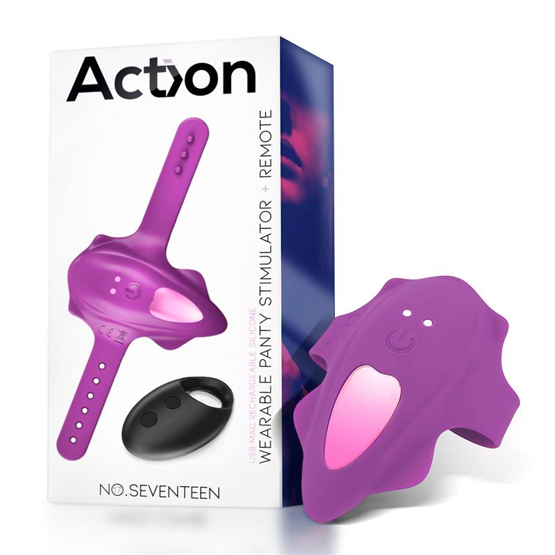 No Seventeen Estimulador de Braguita Control Remoto USB Magnetico Purpura