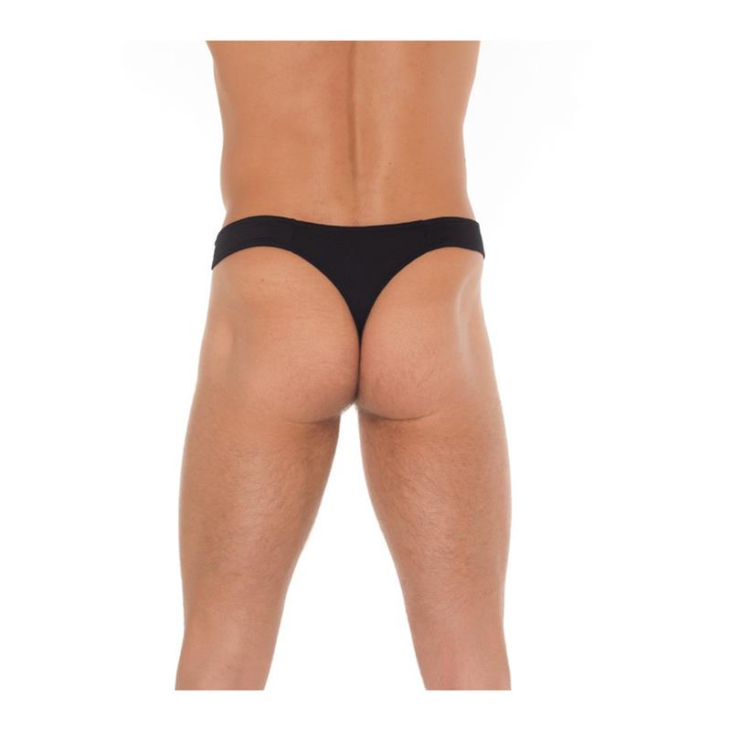 Tanga con Cremallera Negro Talla Unica