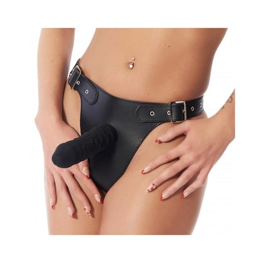 Arnes Ajustable con Dildo de Silicona de 17 cm