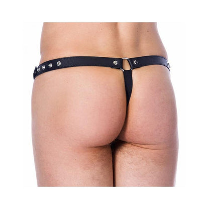 Tanga de Cuero Ajustable con Abertura