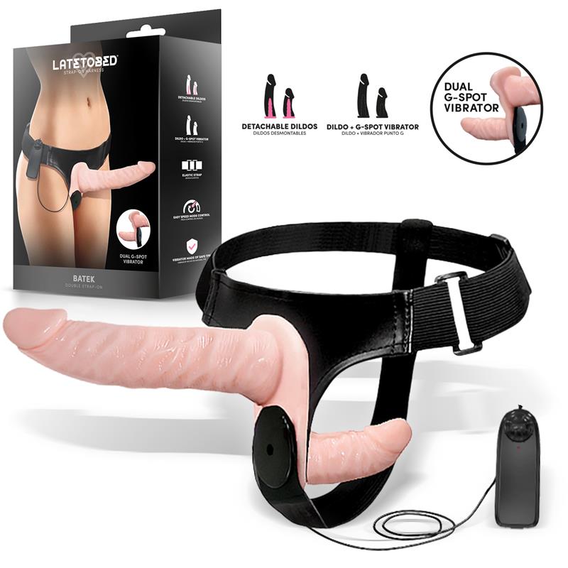 Batek Arnes con Dildo Doble Desmontable Punto G y Vibracion Control Remoto