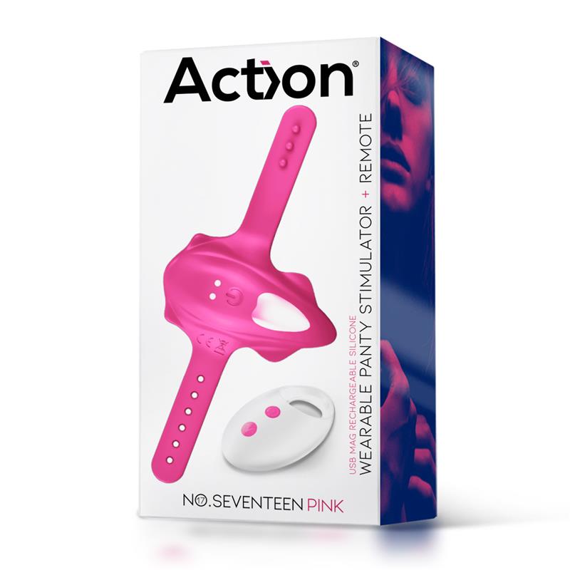 NoSeventeen Estimulador de Braguita Control Remoto USB Magnetico Rosa