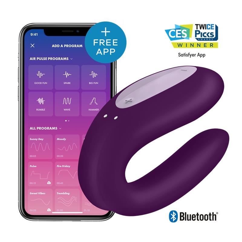 Vibrador para Parejas con APP Double Joy Violeta