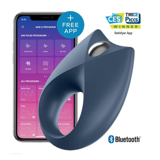 Royal One Anillo Vibrador con APP Azul