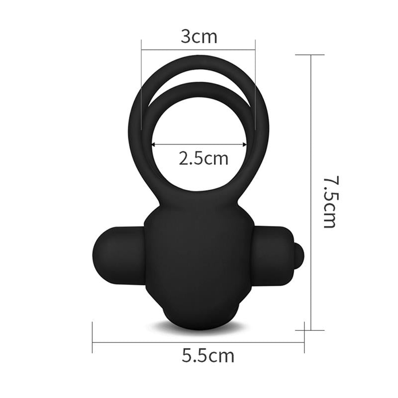 Anillo Vibrador Doble Power Clit Duo Negro