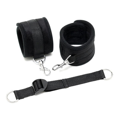 Rimba Bondage Play Esposas para Tobillos Con Correa Elastica Color Negro