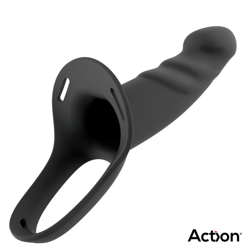 Arnes Strap On con Dildo Hueco Silicona Premium Talla S Negro