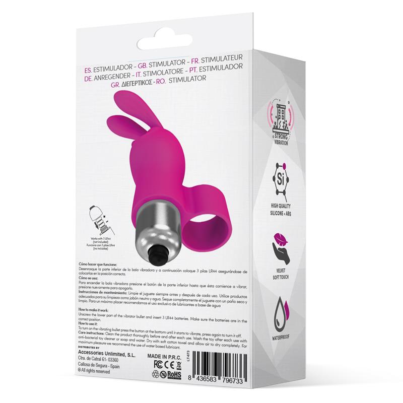 Fingyhop Bala Vibradora con Conejito Silicona Rosa