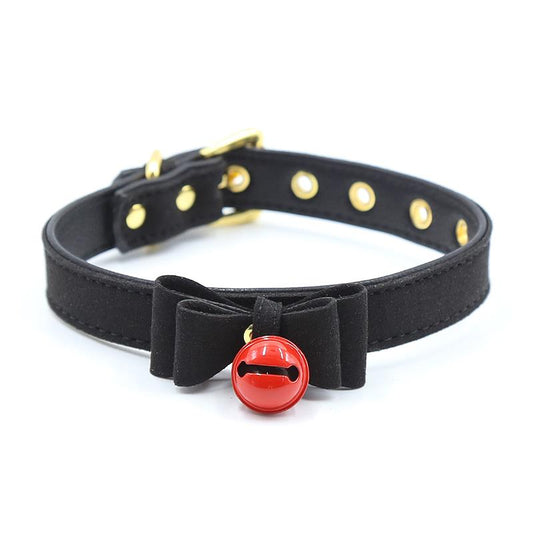 Collar con Lazo y Cascabel 44 cm Negro Rojo