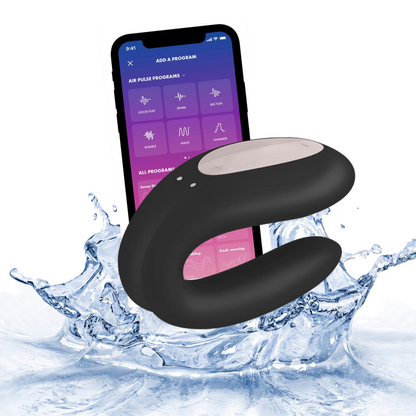 Vibrador para Parejas con APP Double Joy Negro